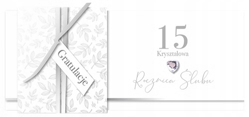 

15 Rocznica ślubu kryształowa Kartka piękna KPAS57