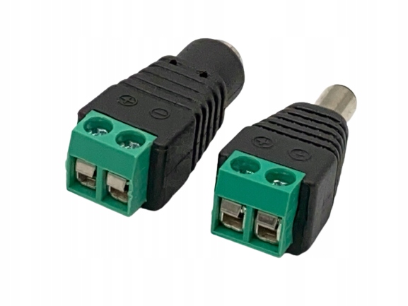Zestaw złączek gniazd wtyk DC 2,1 x 5,5 mm 2szt - 30V 2A zasilanie LED CCTV Typ złączka