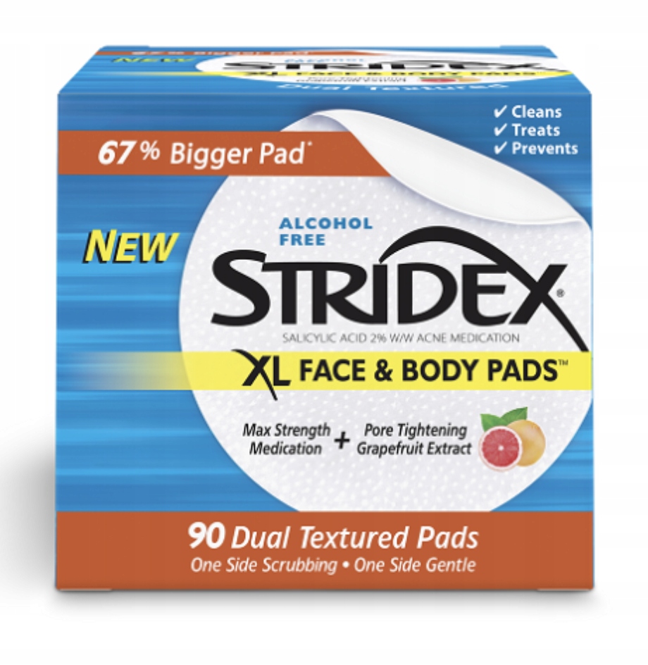Stridex XL Face Body Pads Płatki Grejpfrut Kwas Salicylowy 2% Usa