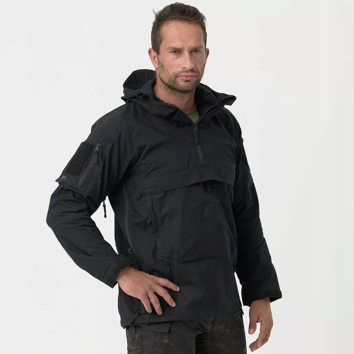 Taktická vojenská bunda Anorak s kapucí Helikon Unisex Černá M