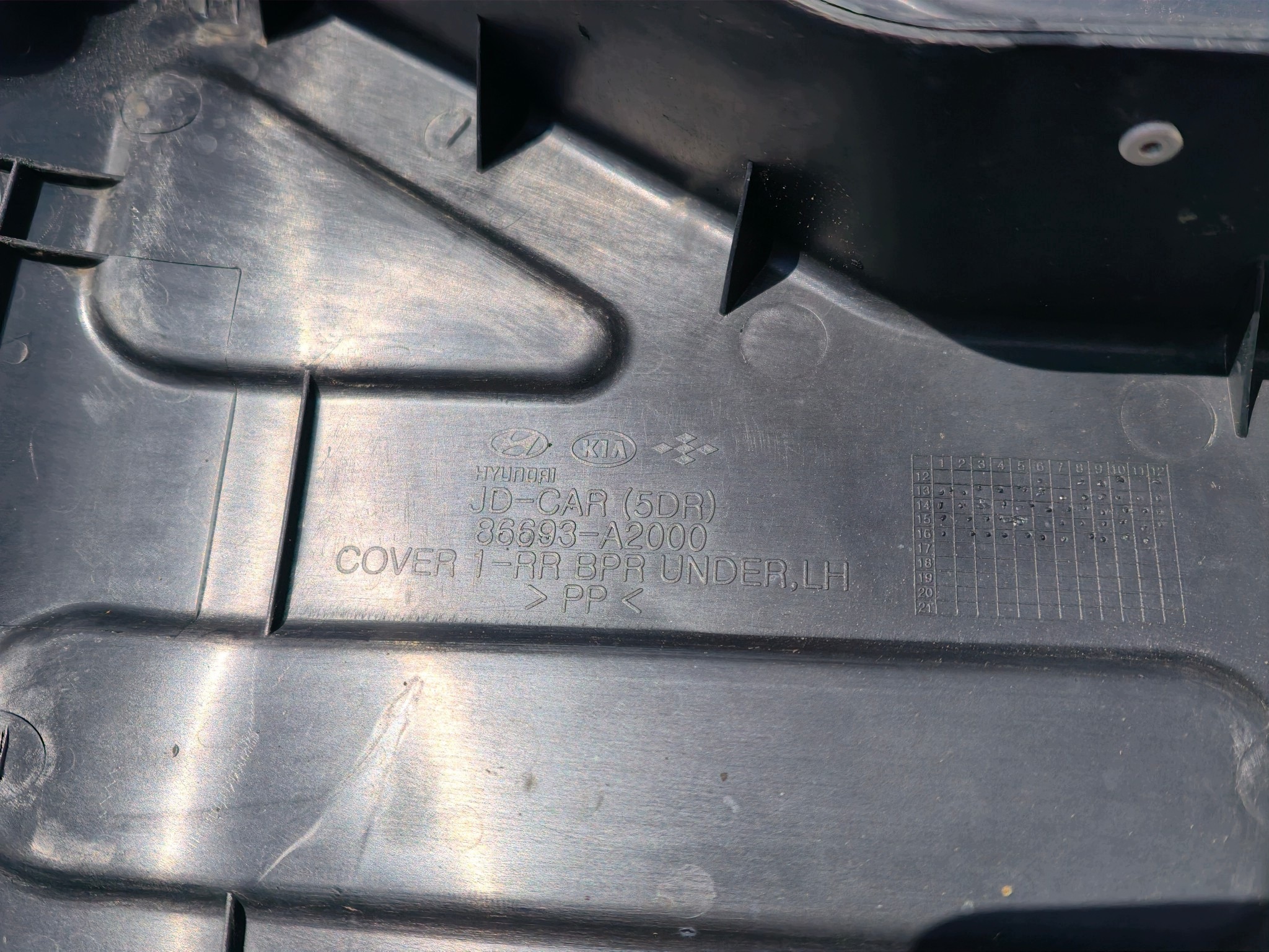 KIA CEED II 12-18 HATCHBACK cover below bumper rear part rear OE 86691-A2000