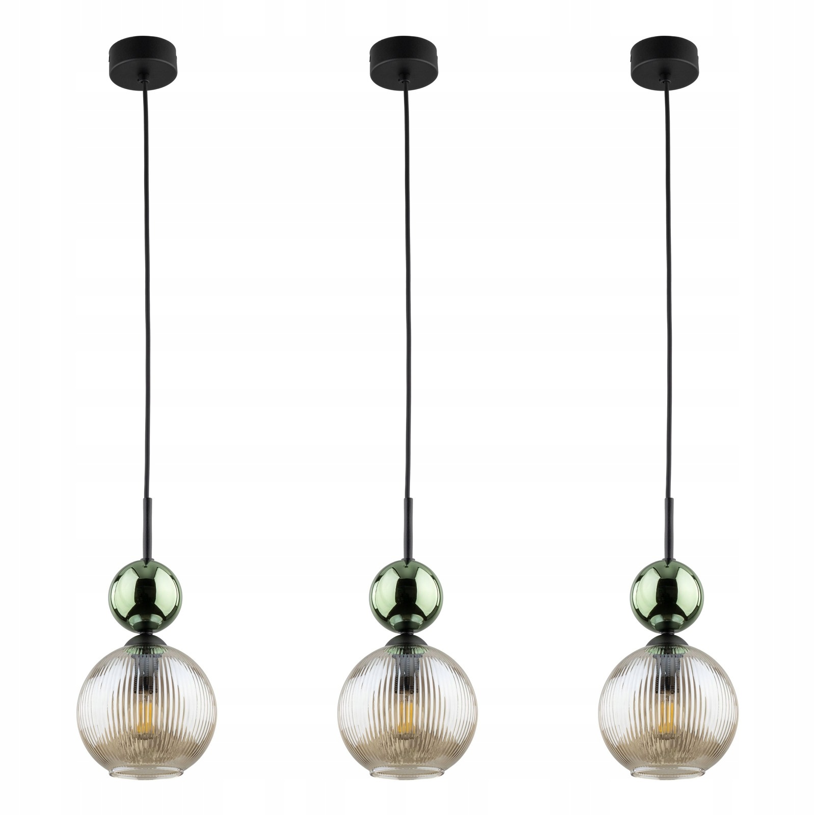 Tk Lighting Sada 3x závěsných lustrů Stropní Svítidlo Sophia Černá E14