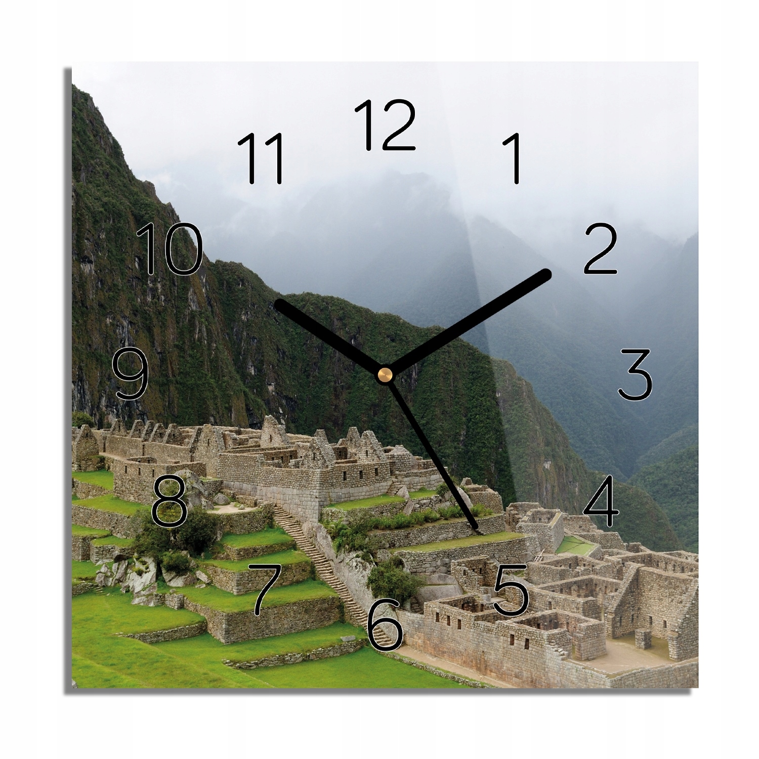 

Góra Machu Picchu zegar na szkle do sypialni 30x30