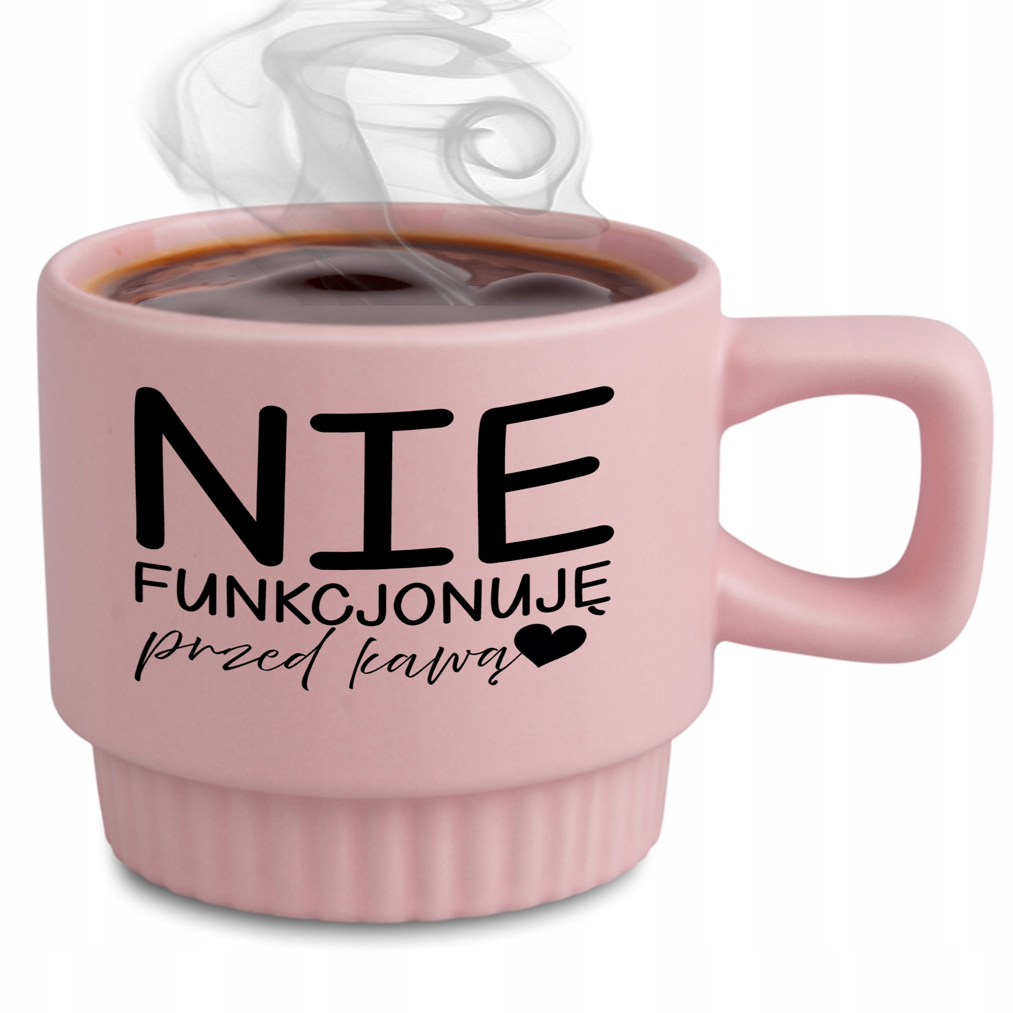 Hrnček Ryhovaný Ružový Darček Do Práce Nefunguje Čierny