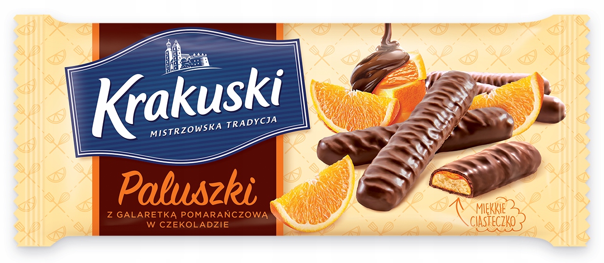 Ciastka Krakuski Paluszki Pomarańczowe 144g