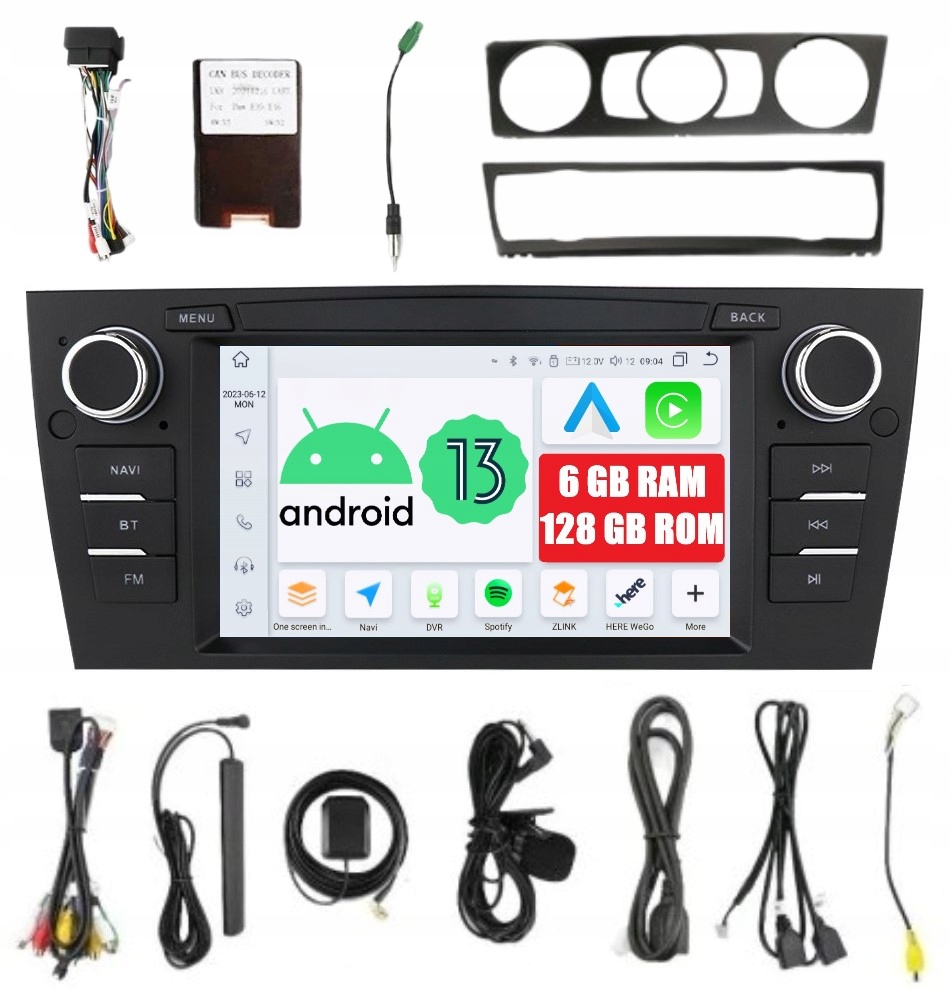 Rádio 2DIN Navigácia Android Bmw Série 3 E92 E93 6/128 Gb Dsp Carplay Lte
