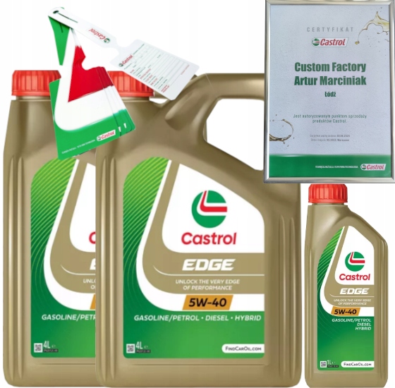 CASTROL EDGE 5W40 9L RN0700 RN0710 VW 505 00/ 505 01 + ZAWIESZKA