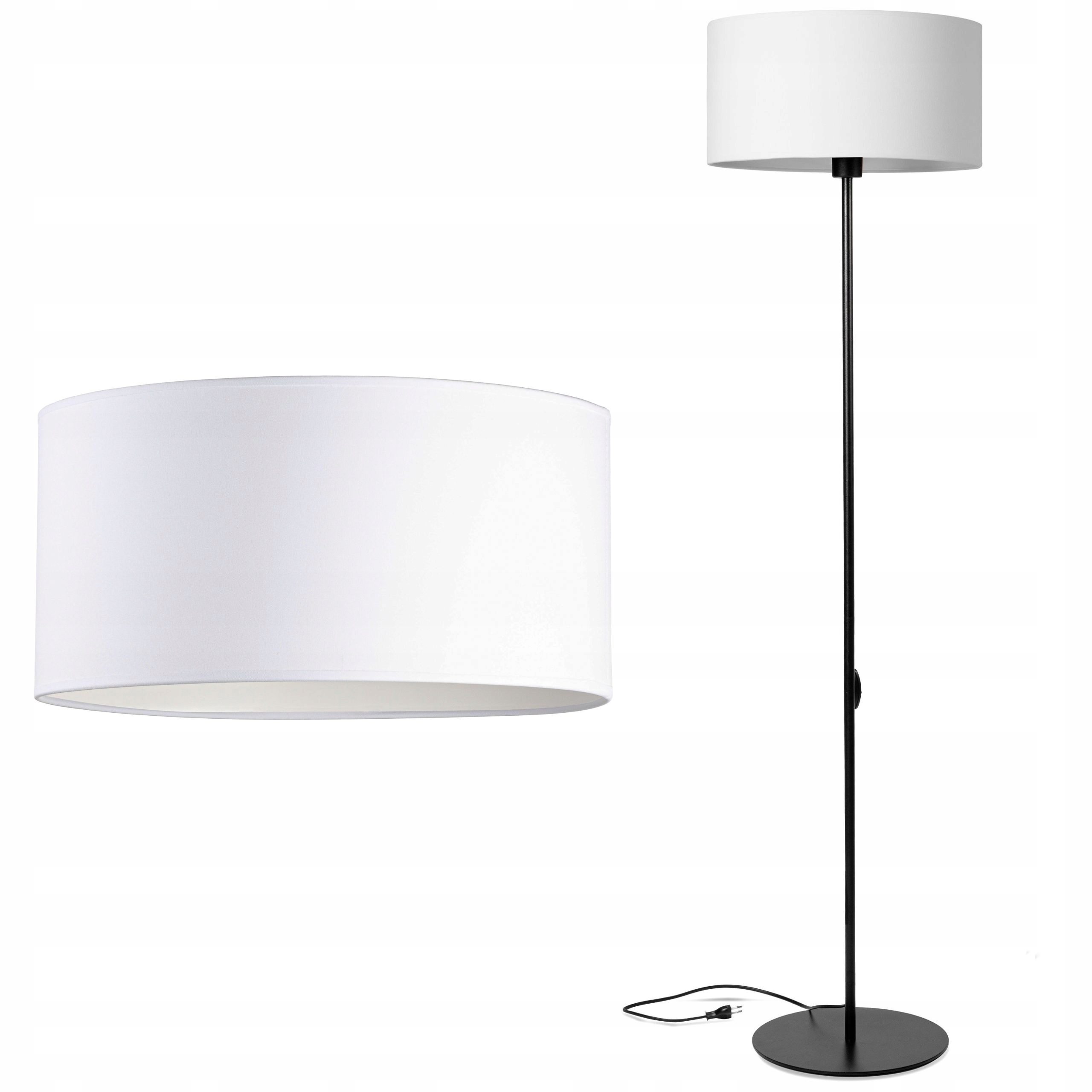 Lampa stojąca podłogowa Loft Abażur biały