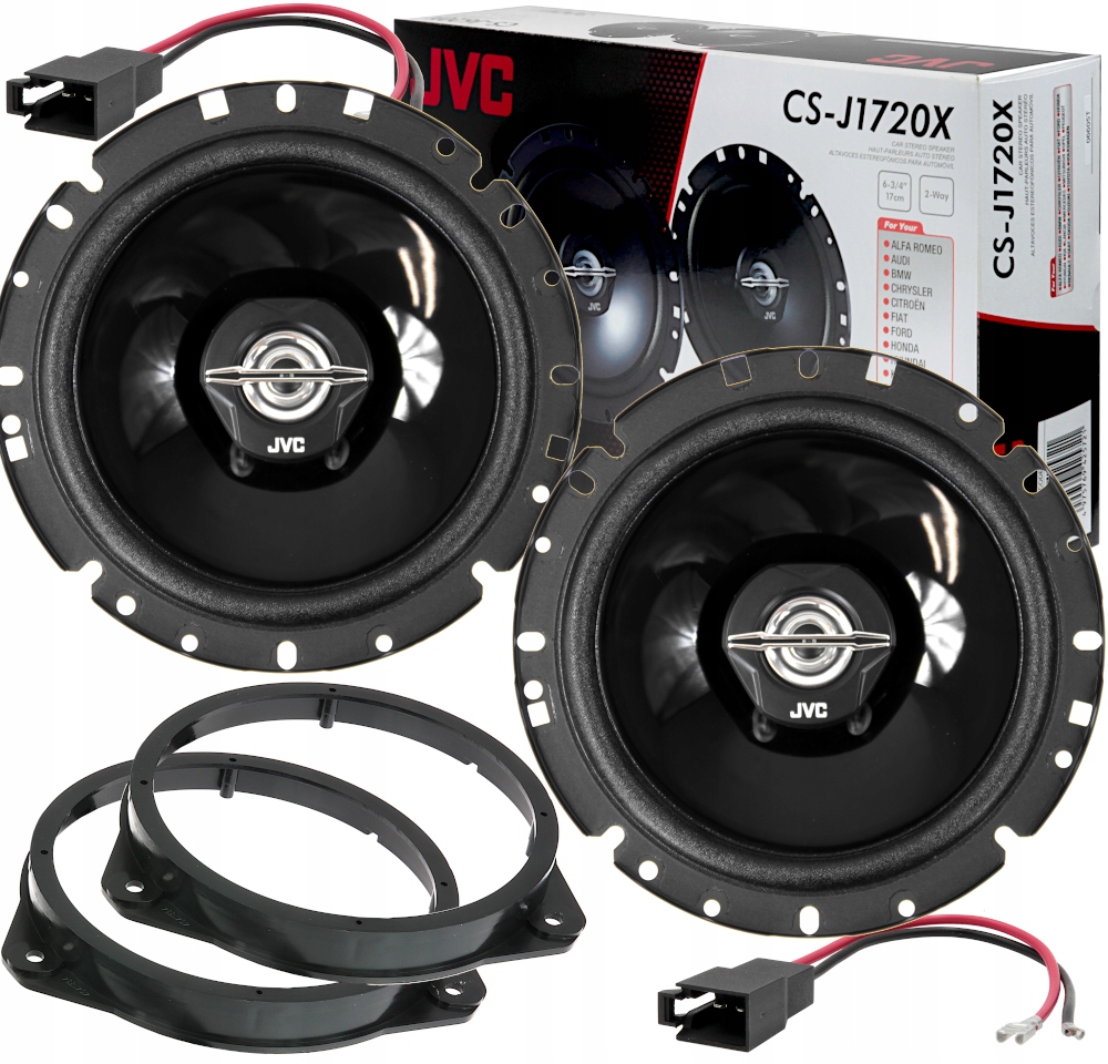 GŁOŚNIKI SAMOCHODOWE JVC CSJ-1720X 165MM 16,5CM DO OPEL CORSA D / ADAPTERY