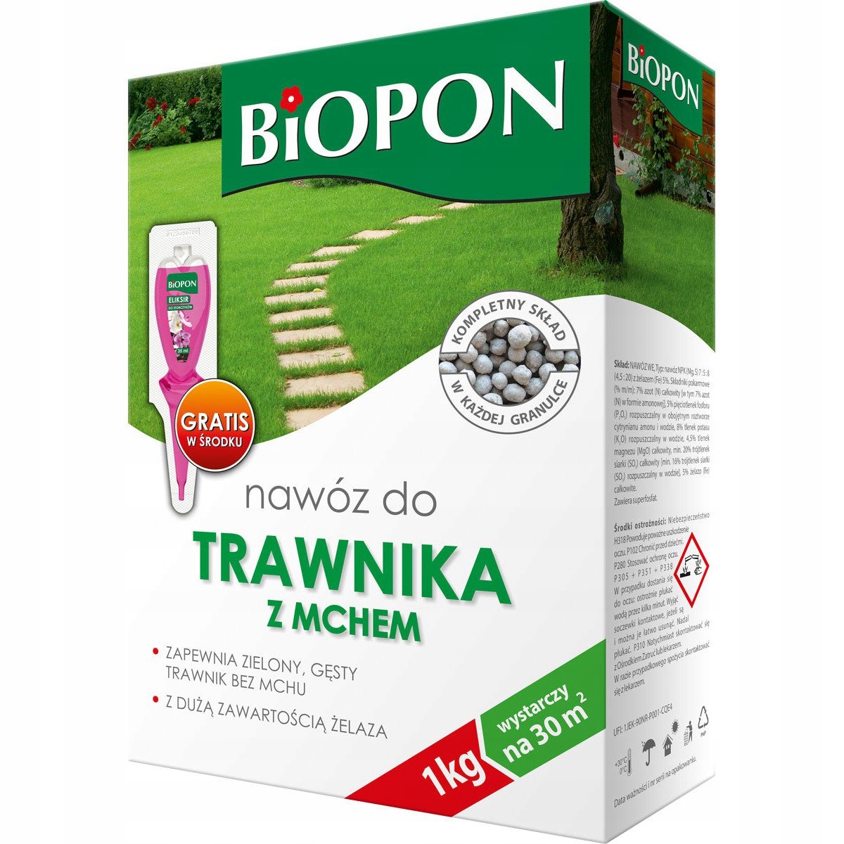 

Nawóz do trawnika z mchem Biopon 1kg