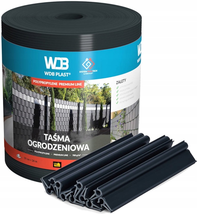 Taśma Ogrodzeniowa Panelowa 19x26M Antracyt Na Płot Ogrodzenie Polipropylen