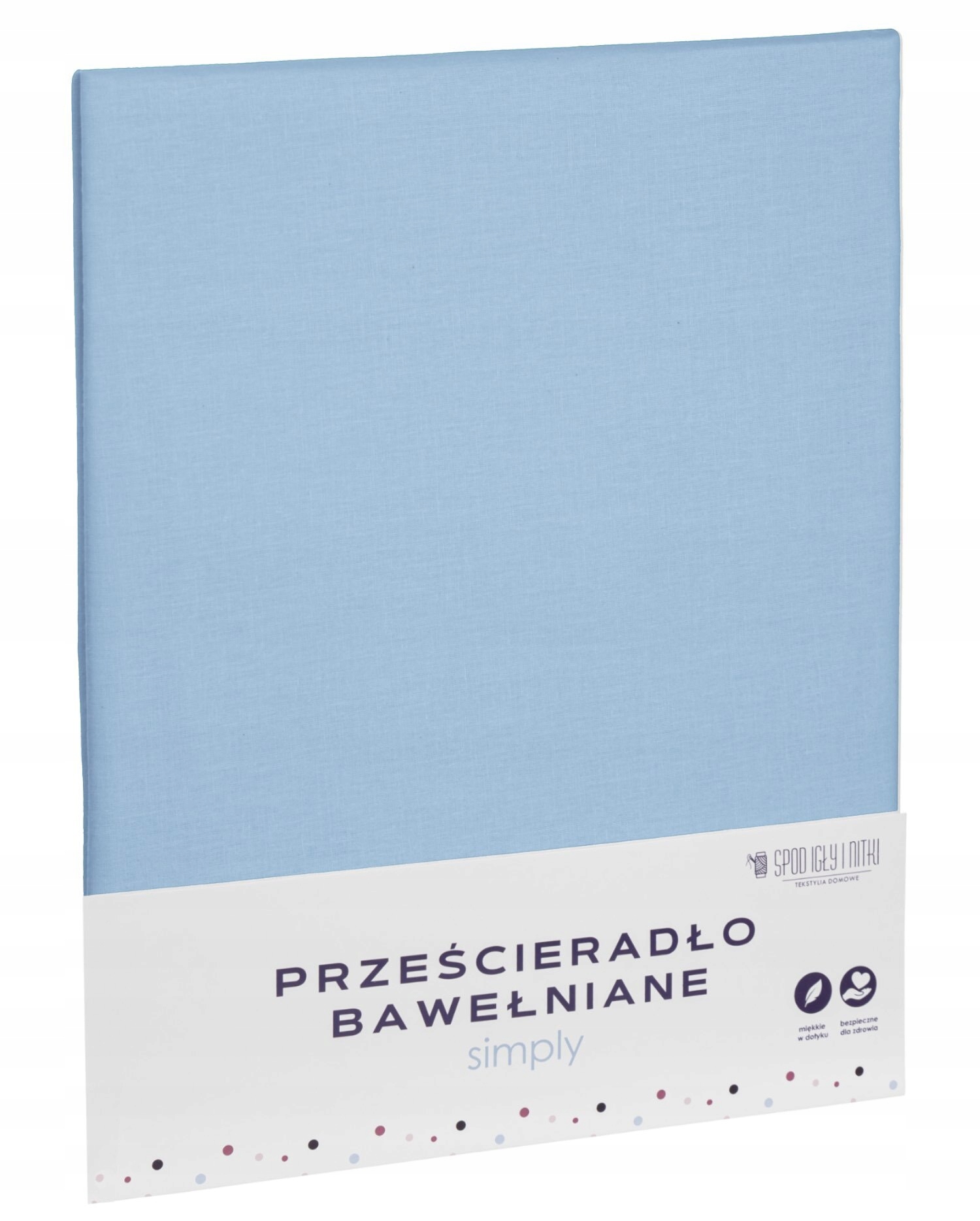 

Błękit Prześcieradło Bawełniane Bez Gumki 200X220