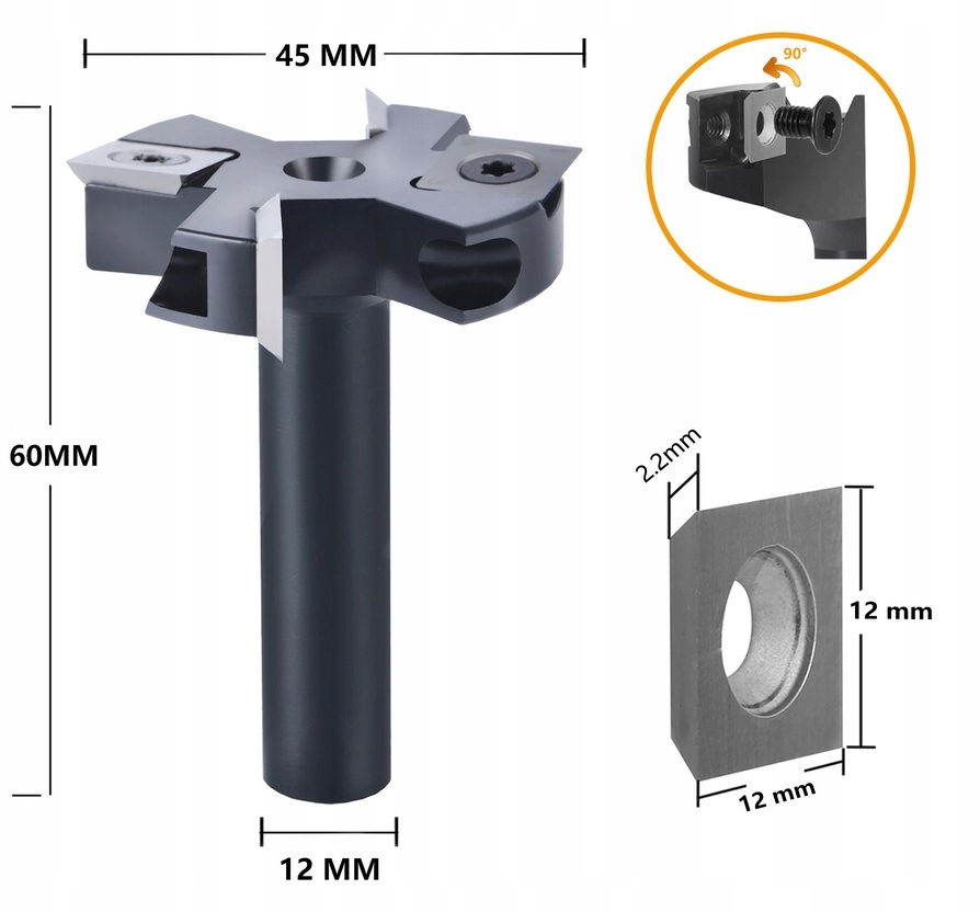Fréza Na Plánování Ploch 45 mm destičky Hm 12 m