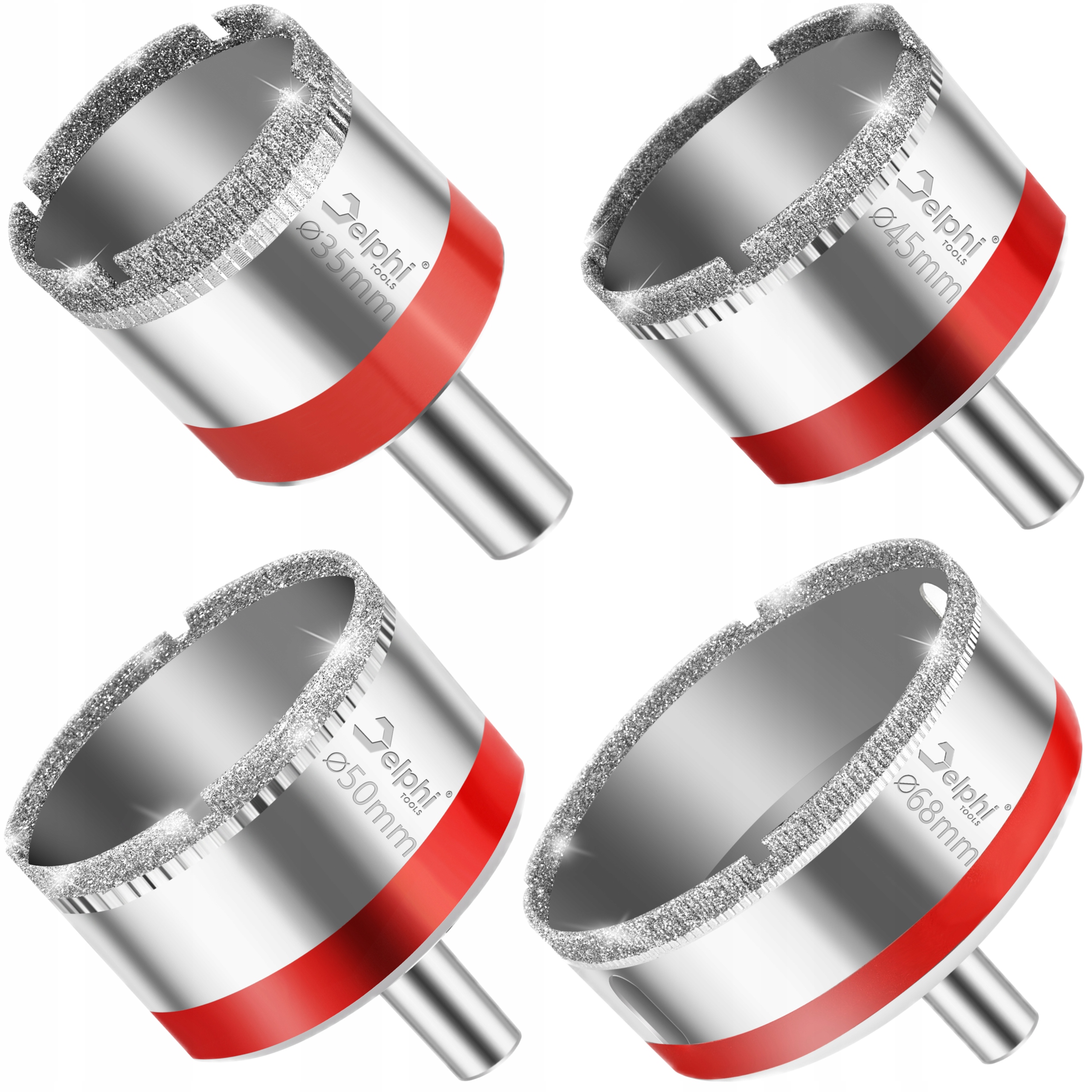 Otwornica Diamentowa Koronka Do Gresu Glazury Płytek Zestaw 10 szt 6-68mm