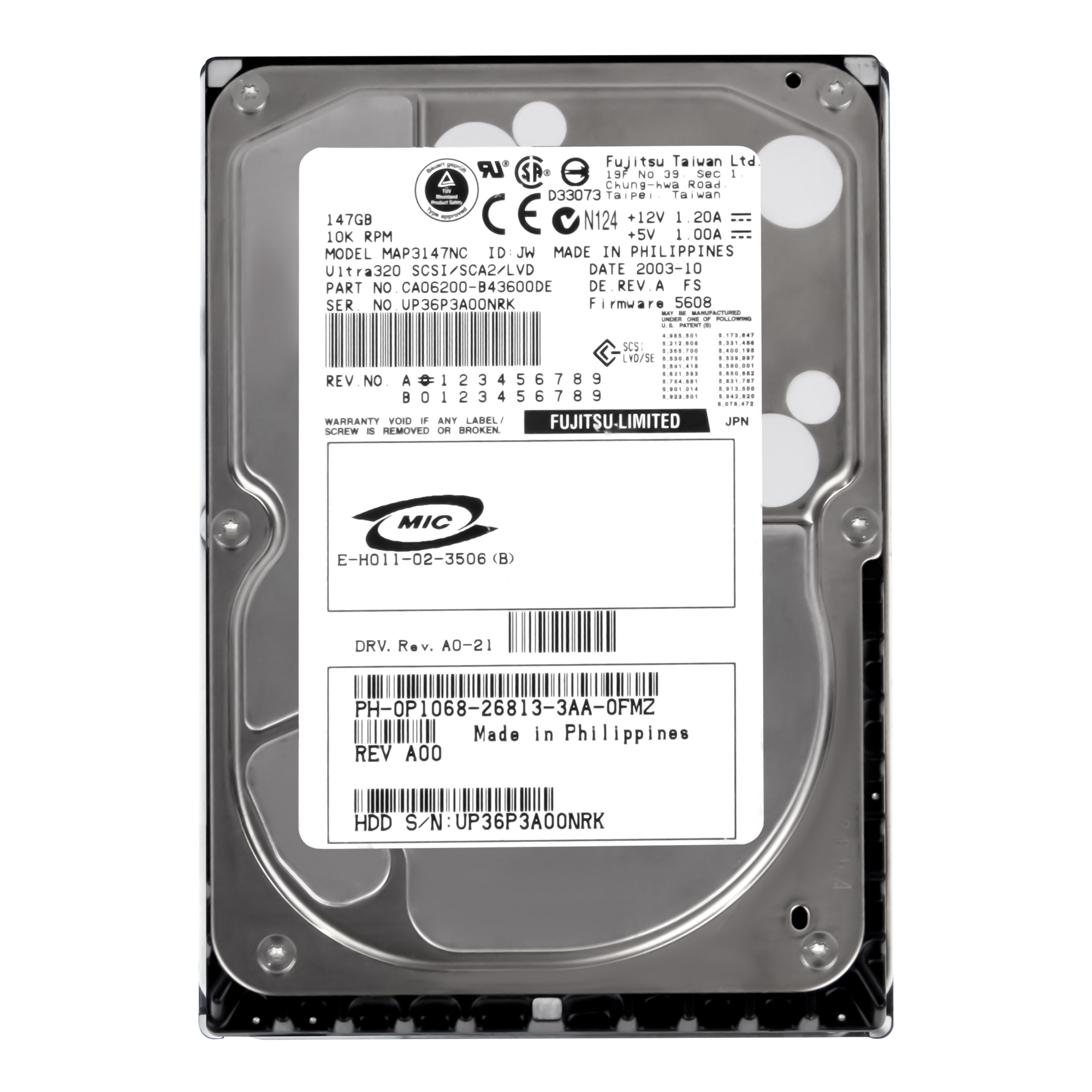 Dell 0P1068 147GB 10K 8MB Scsi 3.5" Hdd (Pevný disk) MAP3147NC