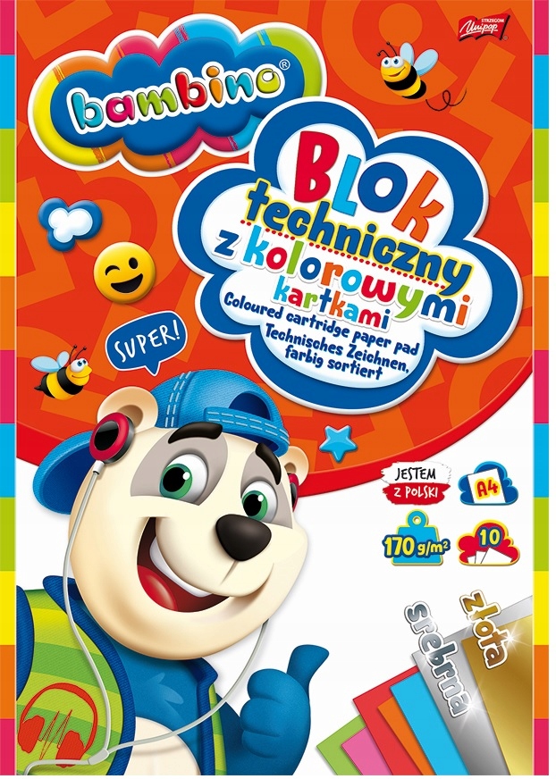 

Blok Techniczny Kolor A4 10 Kartek Bambino