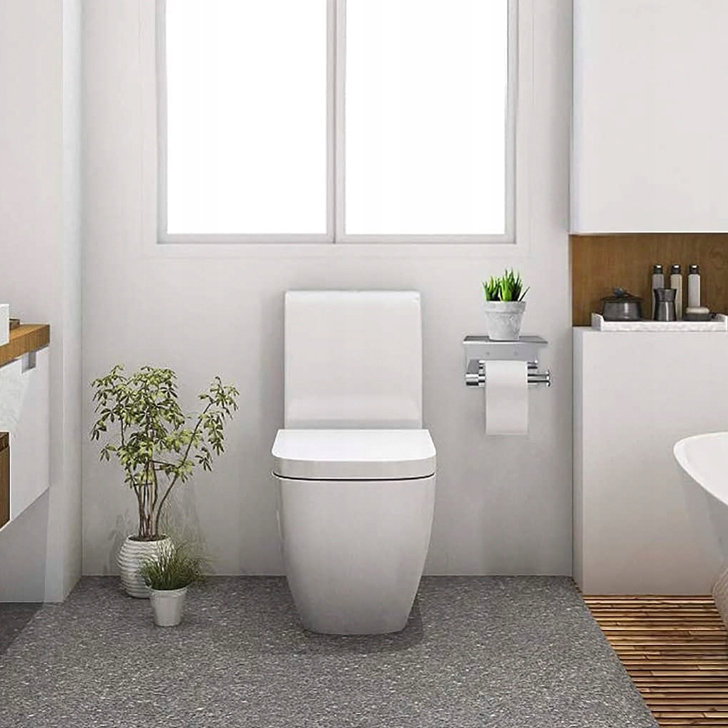 Uchwyt na papier toaletowy Z PÓŁKĄ NA TELEFON loft wc SREBRNY CHROM połysk Rodzaj ścienne