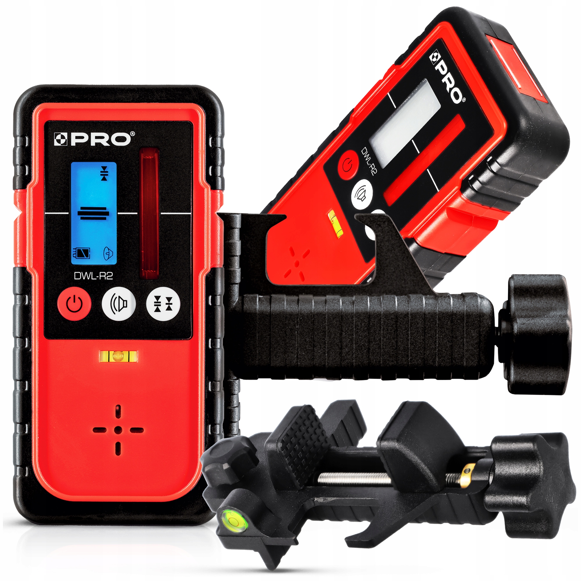 Detektor Wiązki Laserowej Czerwony do Lasera Rotacyjnego Czerwony Uchwyt