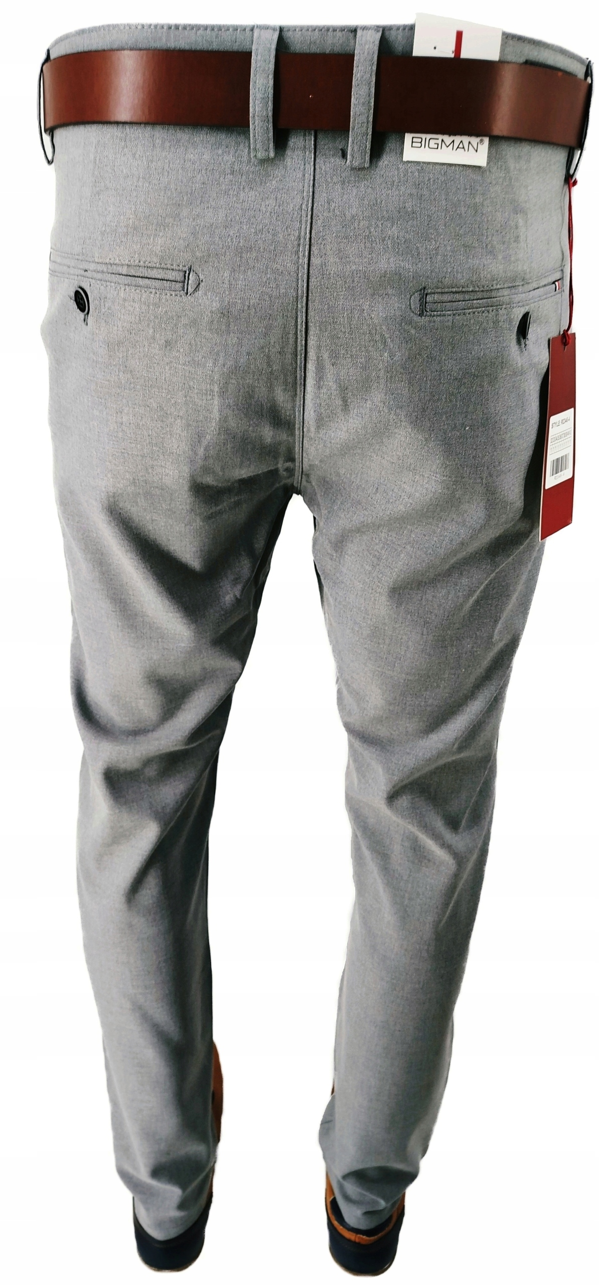 SPODNIE MĘSKIE SZARE ELEGANCKIE CHINOSY R2346 W38 PAS: 96-98 CM Marka inna