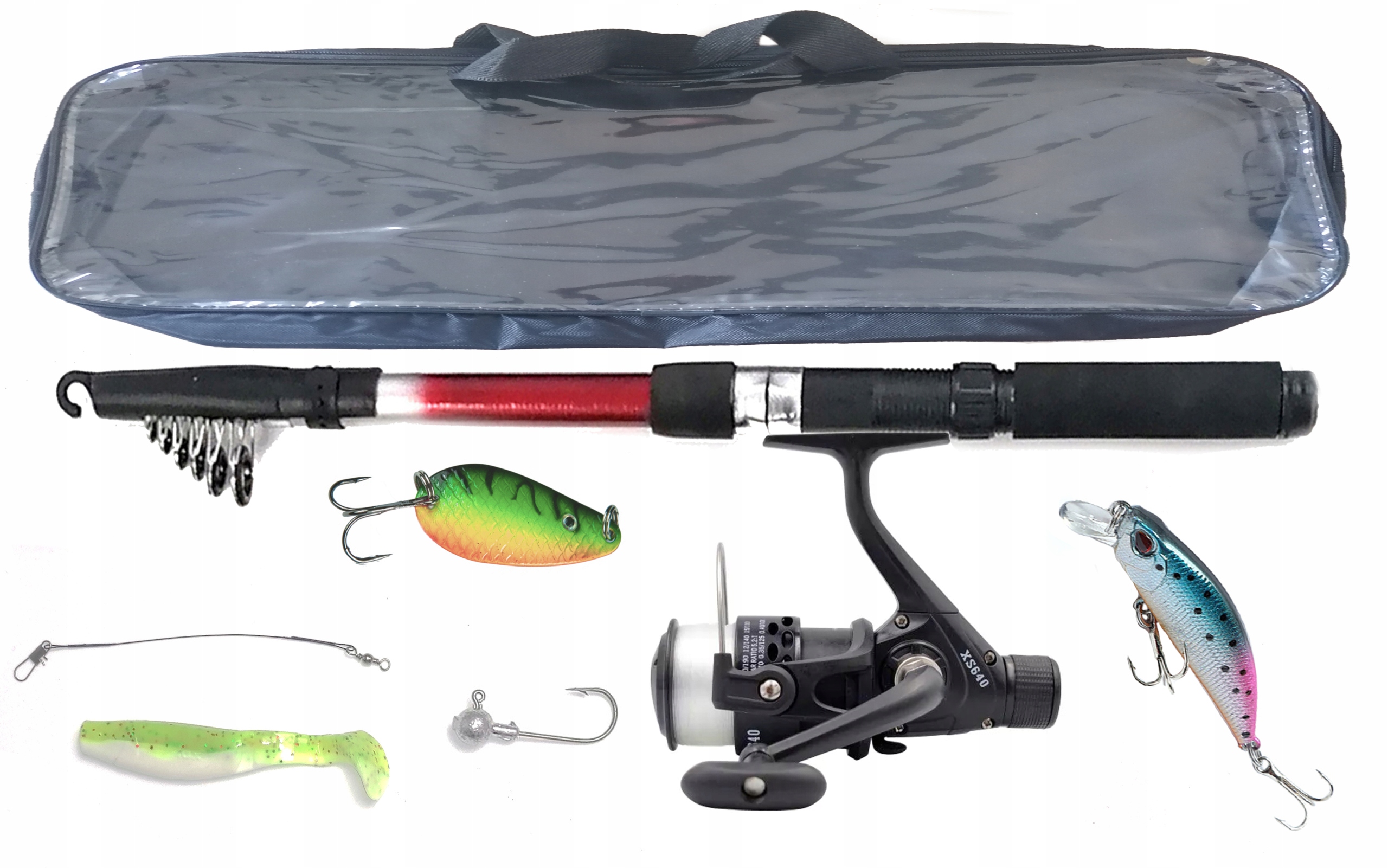 Rybářský set Pruty 2,4 Kołowr D Spinning Taška Pro Děti