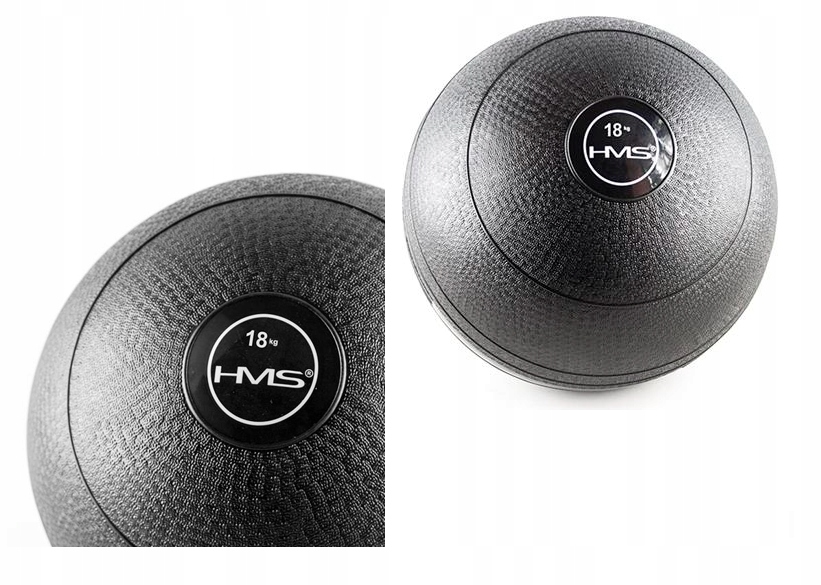 Protiskluzový Černý Slamballový Míč Na Cvičení 18 Kg Hms PSB18