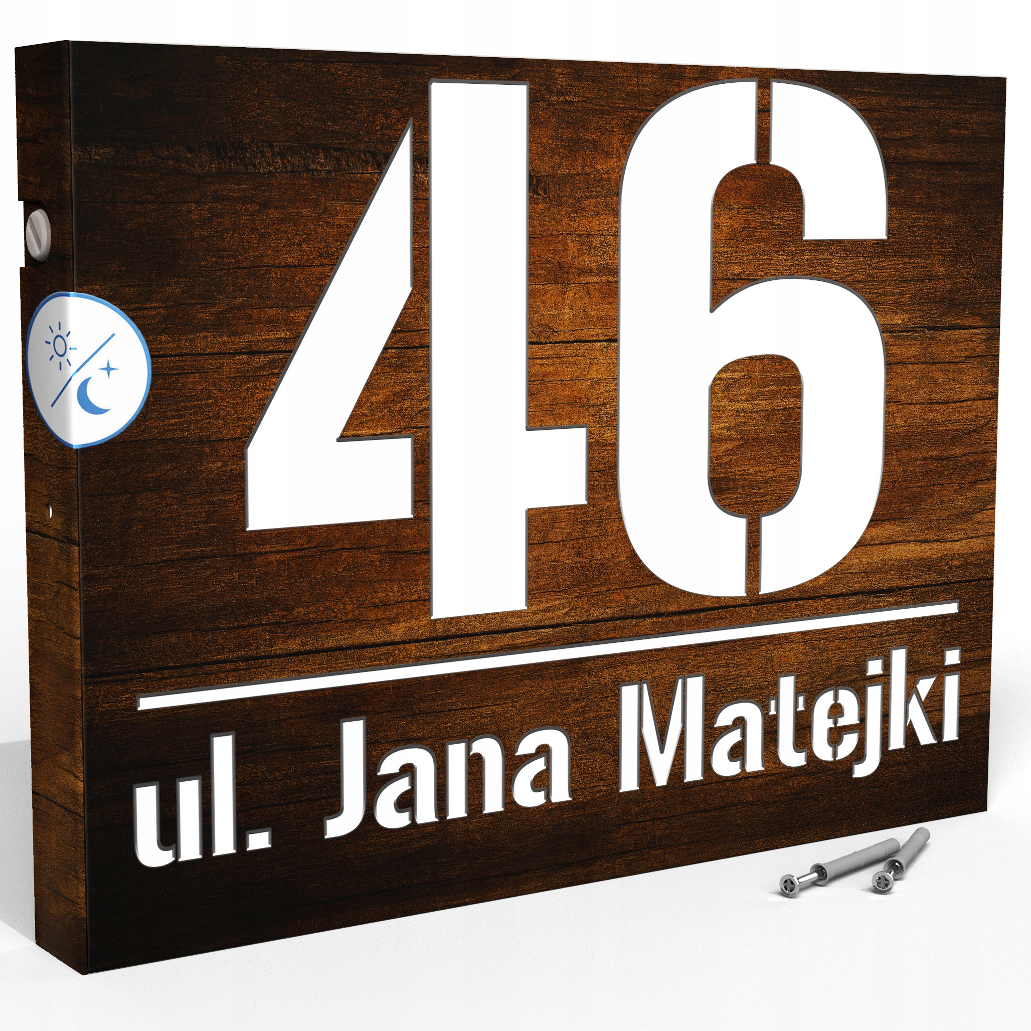 Podsvietené Číslo Na Dom S Adresnou Tabuľkou 40 X 30 CM So Senzorom Súmraku