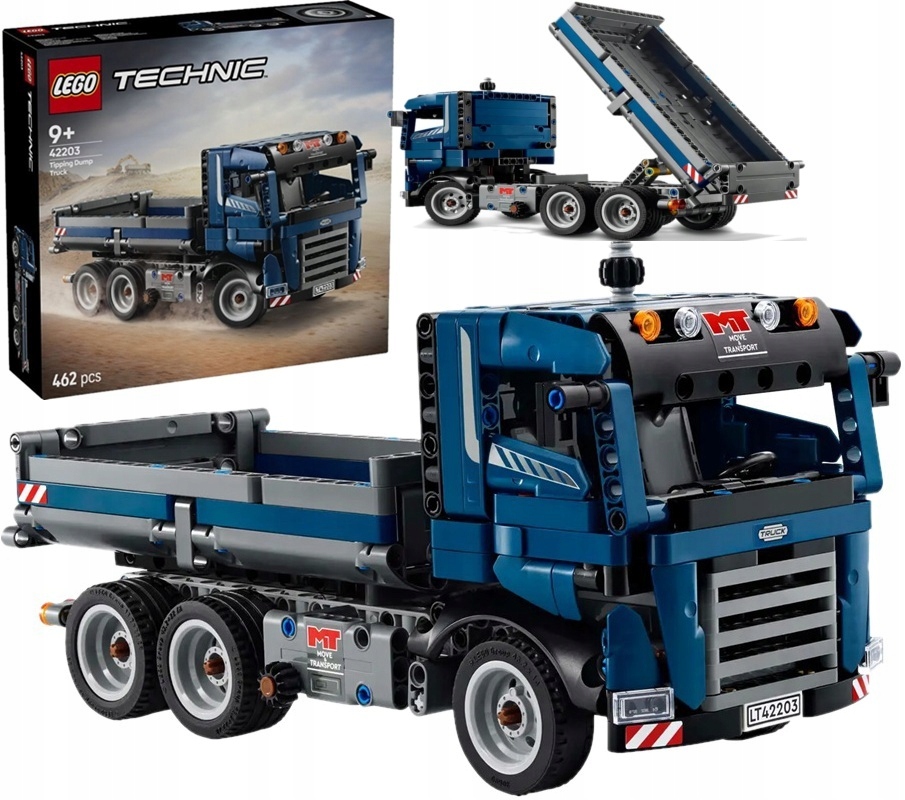 462 dílků stavebnice Lego Technic Sklápěč s naklápěcí převodovkou 42203