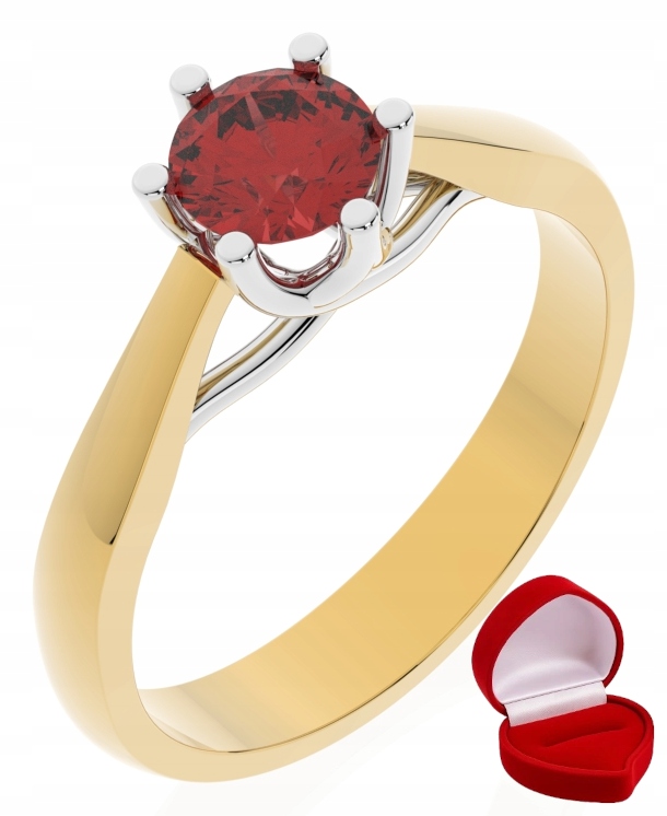 Zlatý Prstýnek 585 14k Rubín 0,50 ct Krabička R16