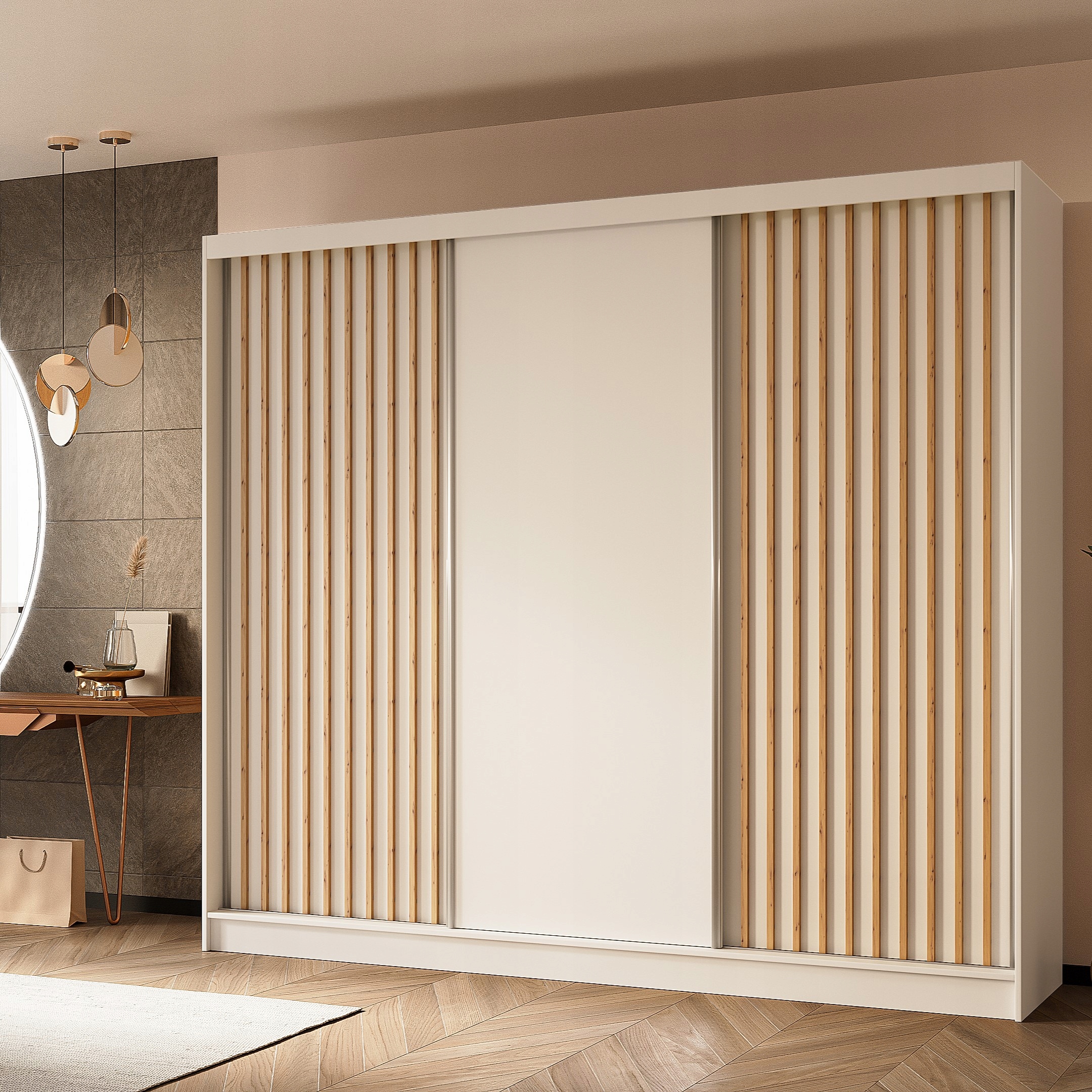 Skříň 240 cm posuvná, bílá