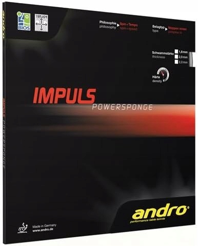 Obal na raketu Andro Impuls Powersponge 2.0 mm červená/černá