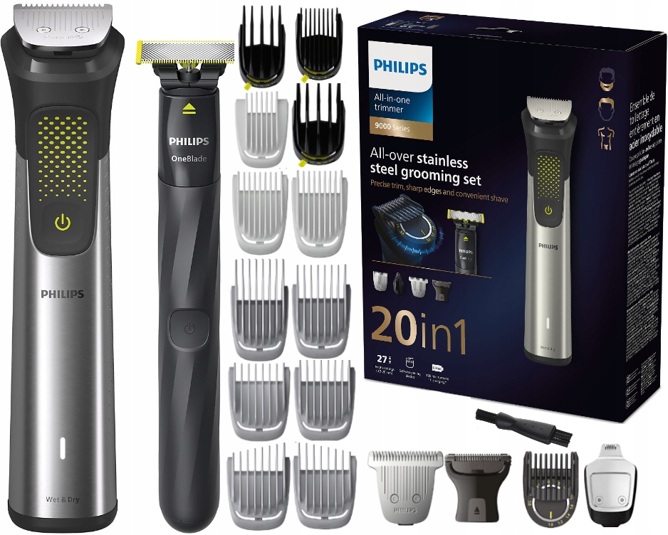 Zestaw Golarka Philips Series 9000 Trymer 15w1 Do Golenia Maszynka+oneblade