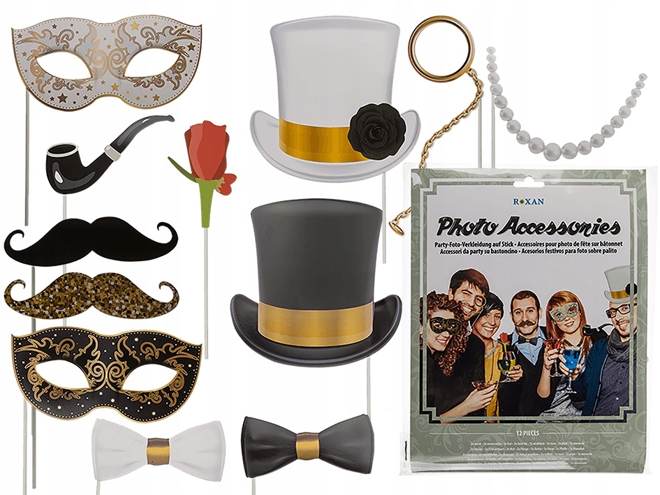 

Imprezowe Akcesoria Do Zdjęć Na Patykach 12 szt.