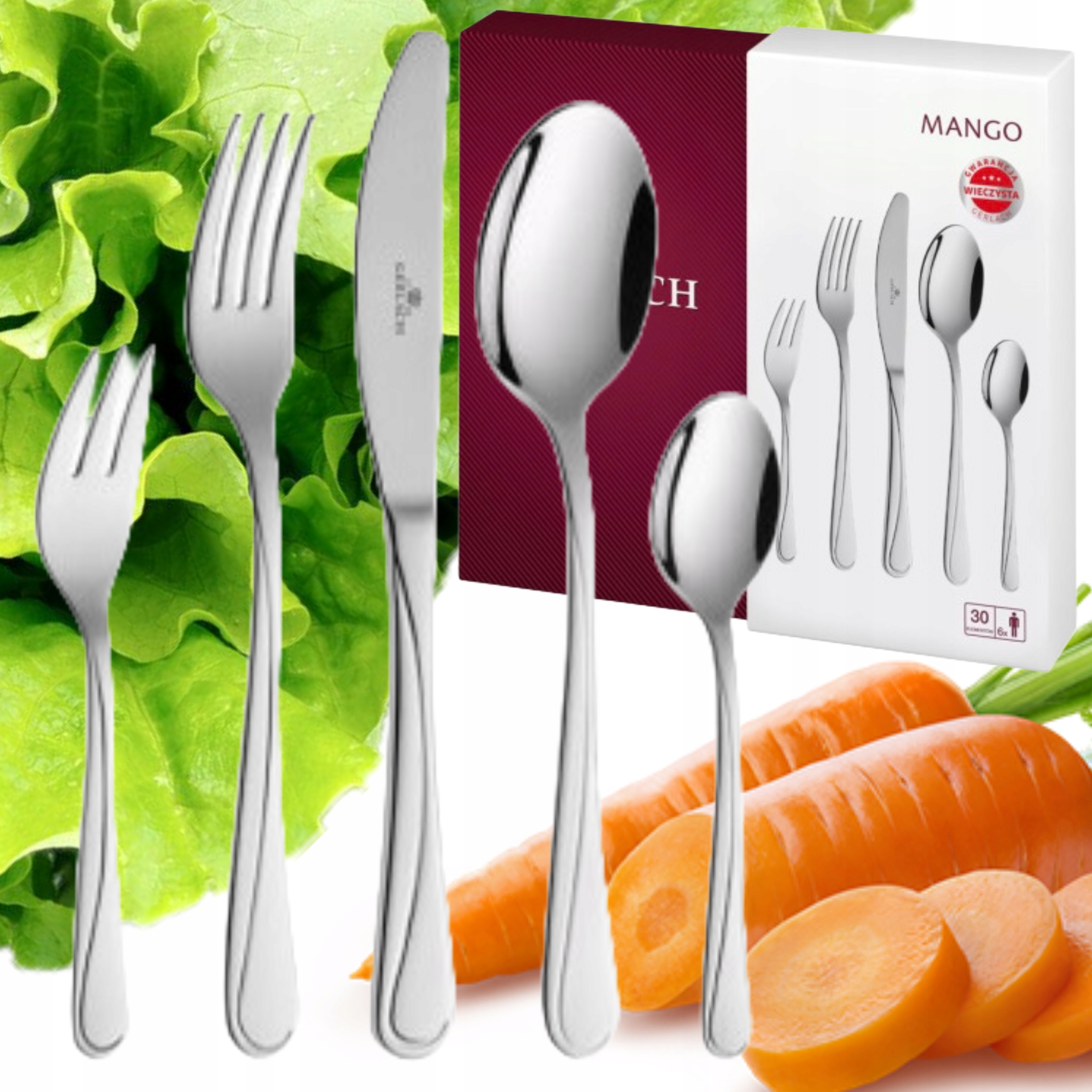 Sada 30 Příborů Lesk 6 Osob Sada Příborů Krabička Gerlach Mango