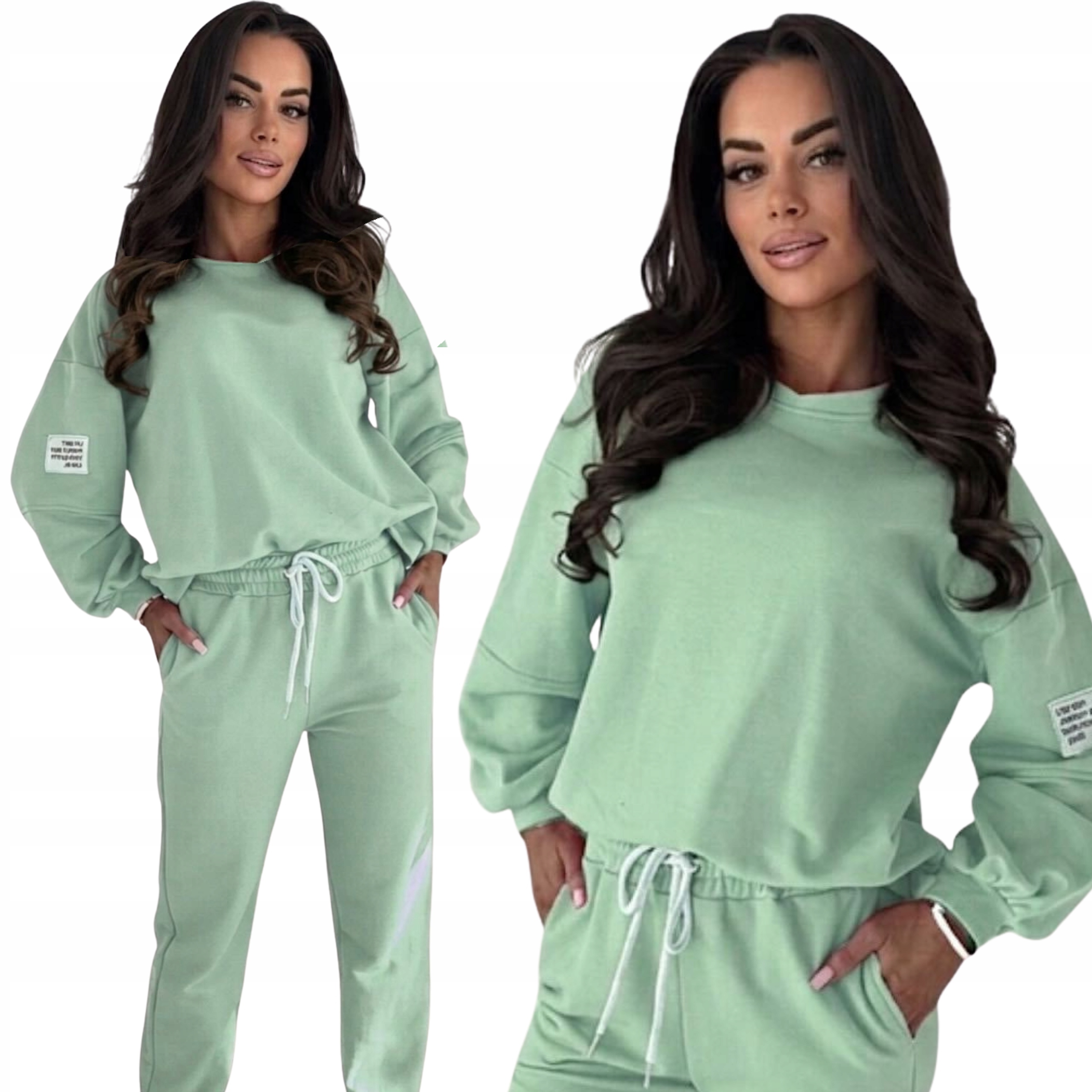 Dres Damski Komplet Zestaw Kobiecy Sport Wiskoza One Size Mięt 3084