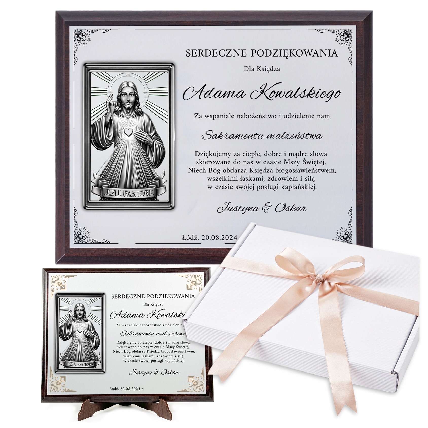 Podziękowanie Dla Księdza Za Udzielenie Ślubu Małżeństwa Obraz Grawer