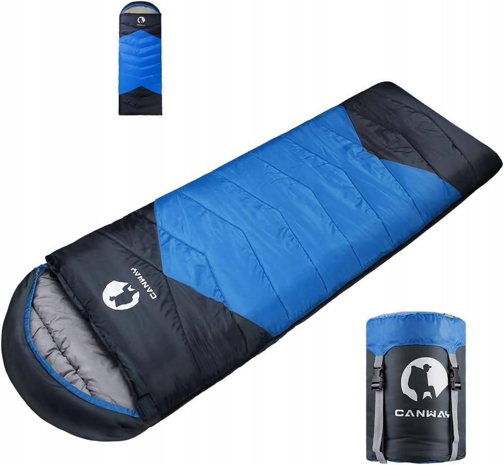 Spací pytel Canway Sleeping Bag Cotton Filling, Water-Repellent, 2.1 x 0.8 m, Blu