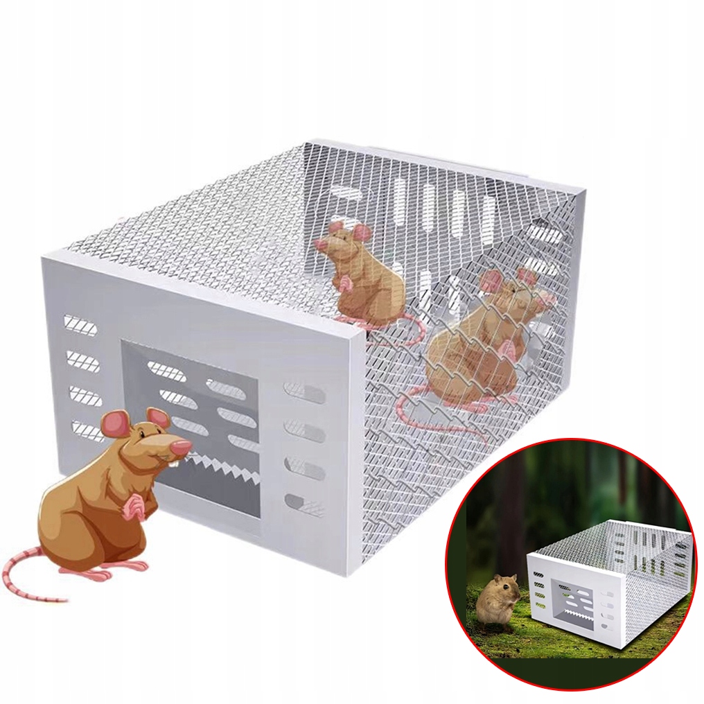 Automatická Past Na Hlodavce, Pozinkovaná, 30X22X15 CM, Opakovaně Použitelná