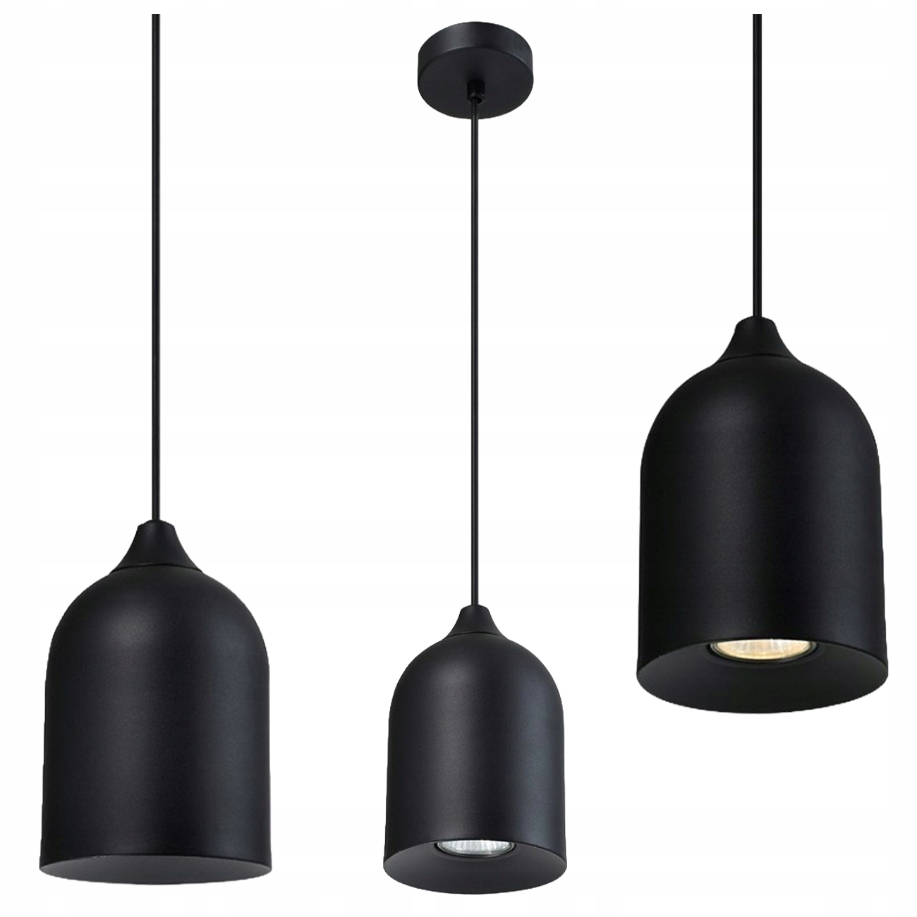 Kovová Závěsná Lampa Nilo Černá 1XGU10 Elegantní 118,5 CM Light Prestige