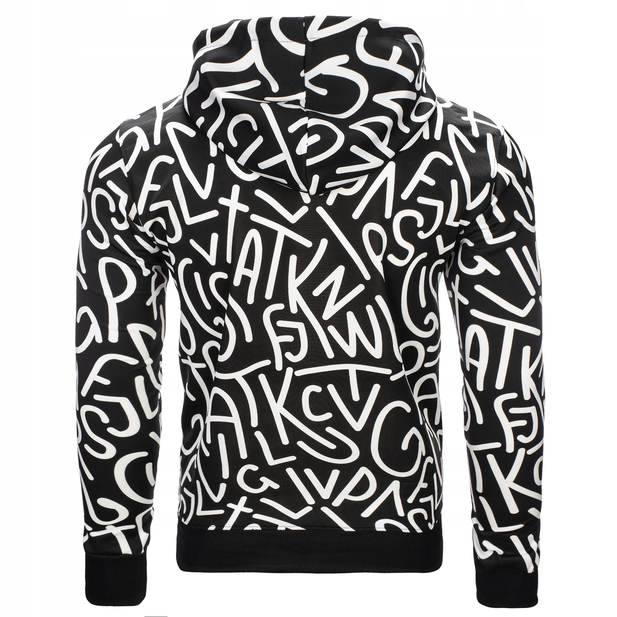 B173-3 roz. M ROZPINANA BLUZA MĘSKA z KAPTUREM PRINT MODNY WZÓR BRAND Rozmiar M