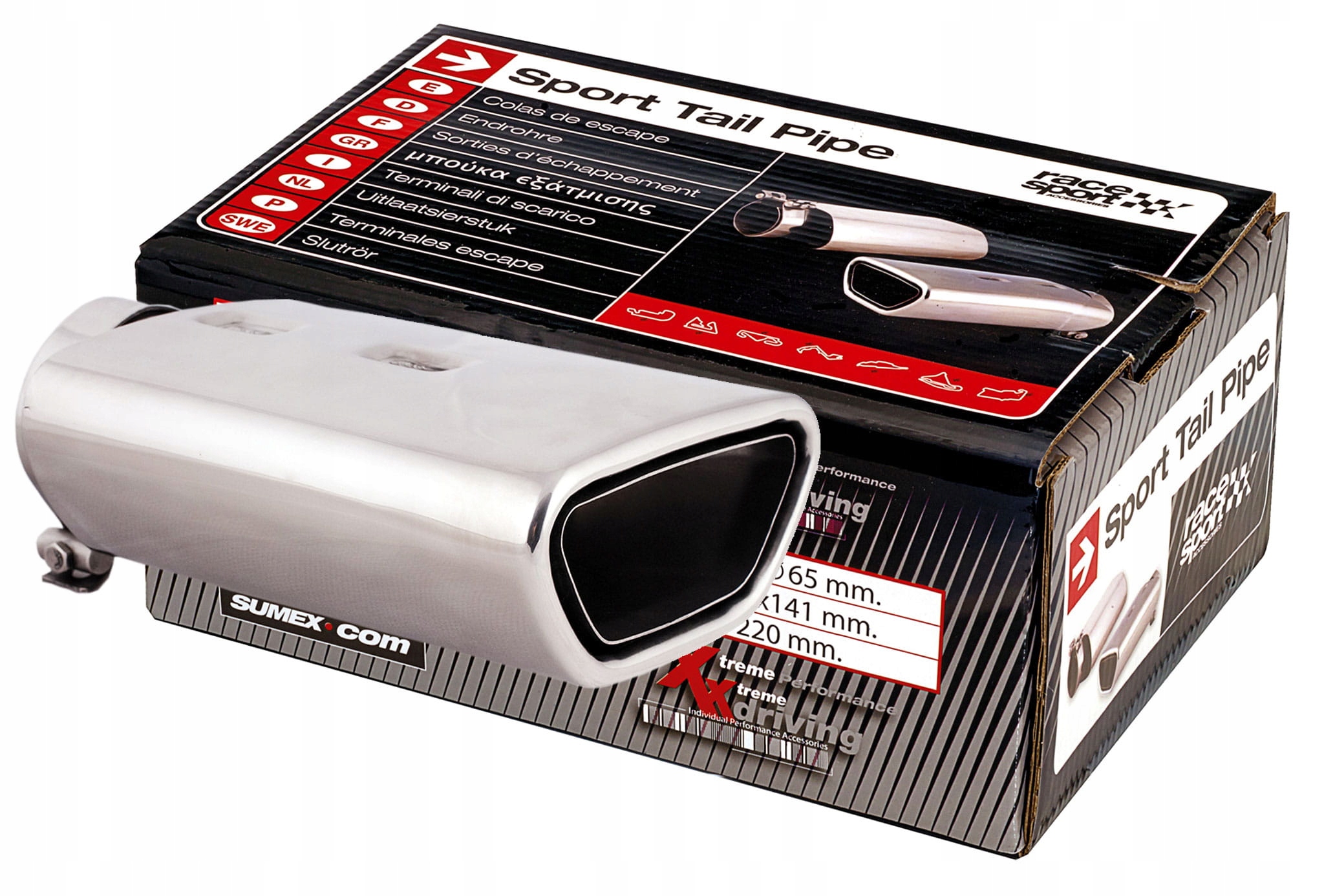 KOŃCÓWKA WYDECHU NAKŁADKA TŁUMIK OPC TRAPEZOWA TRAPEZ 141x74mm VECTRA CORSA