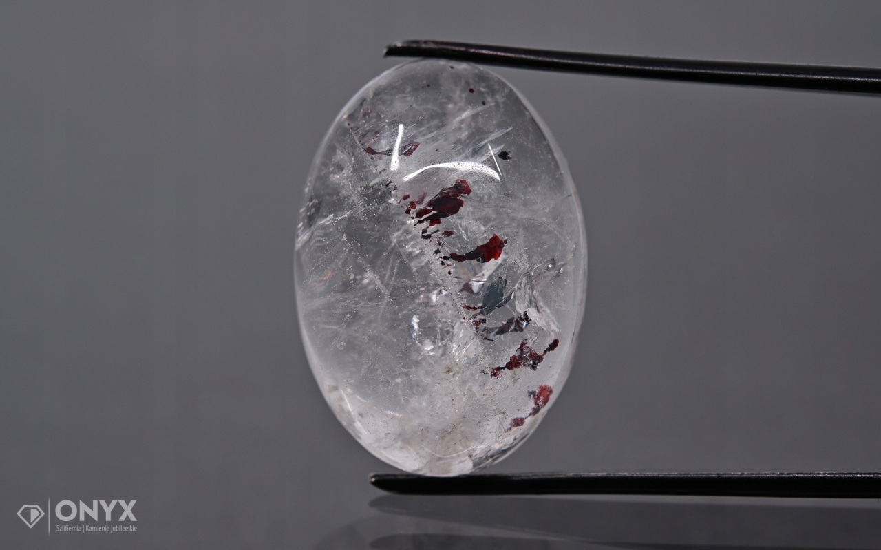 Jahodový křemen kabošon ovál 28x19,8 mm