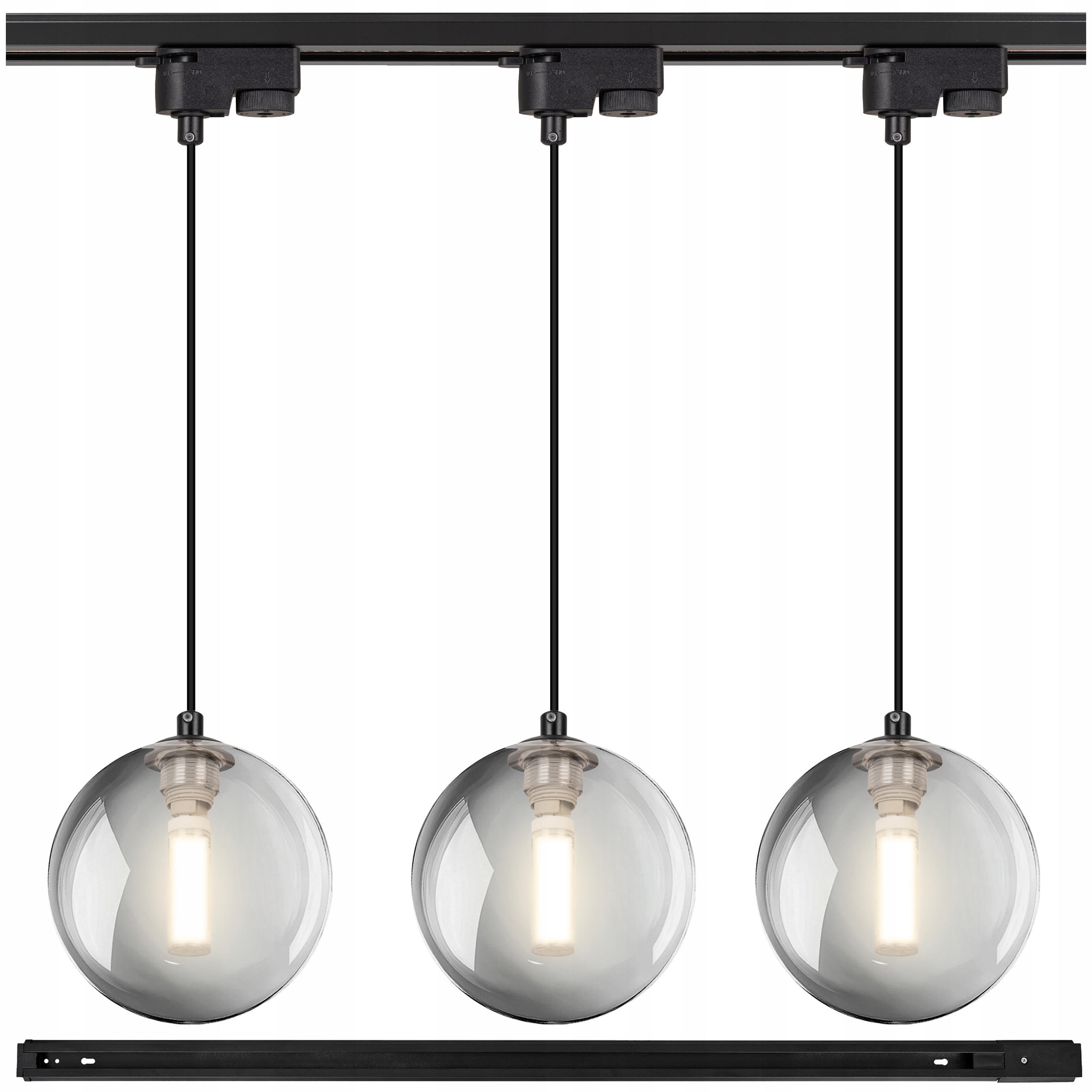 Lištové osvětlení Lišta 1 m 3 x lampa svítidlo G9 koule Kouřová Kabel