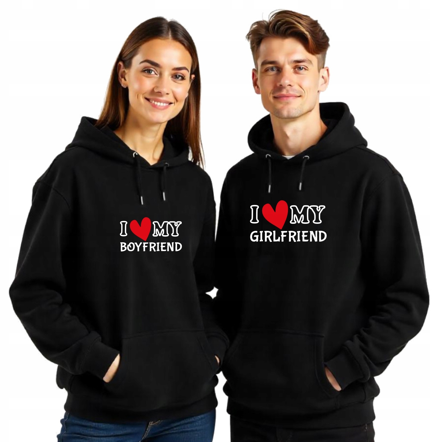 Valentýnská mikina s kapucí pro páry, valentýnský dárek W5 vel. XL