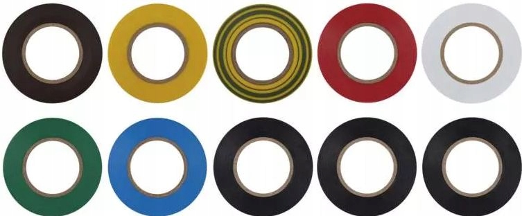 

Taśma izolacyjna Pvc 19mm MIX Kolor 10 rolek x 20m