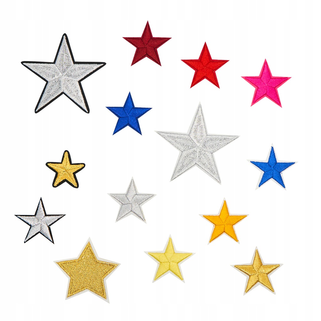 

Gwiazdki naszywki Termo naprasowanki Zestaw 14 szt