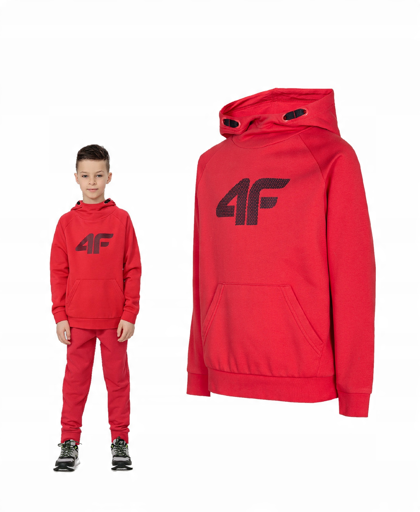 

4F Bluza Chłopięca Dresowa JBLM002 Z Kapturem 140