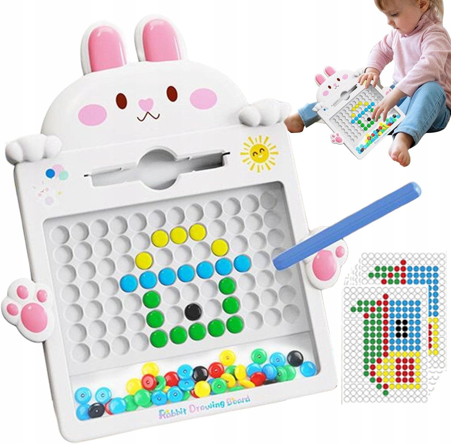 TABLICA MAGNETYCZNA RABBIT BOARD MOZAIKA MONTESSORI UKŁADANKA MAGPAD WOOPIE