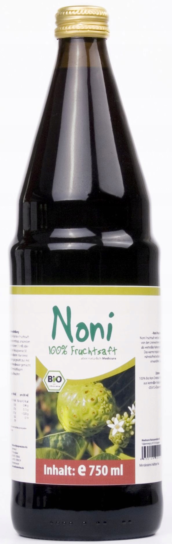 Sok z Owoców Noni Nfc Bio 100% Medicura 750ml Morwa Indyjska Eko