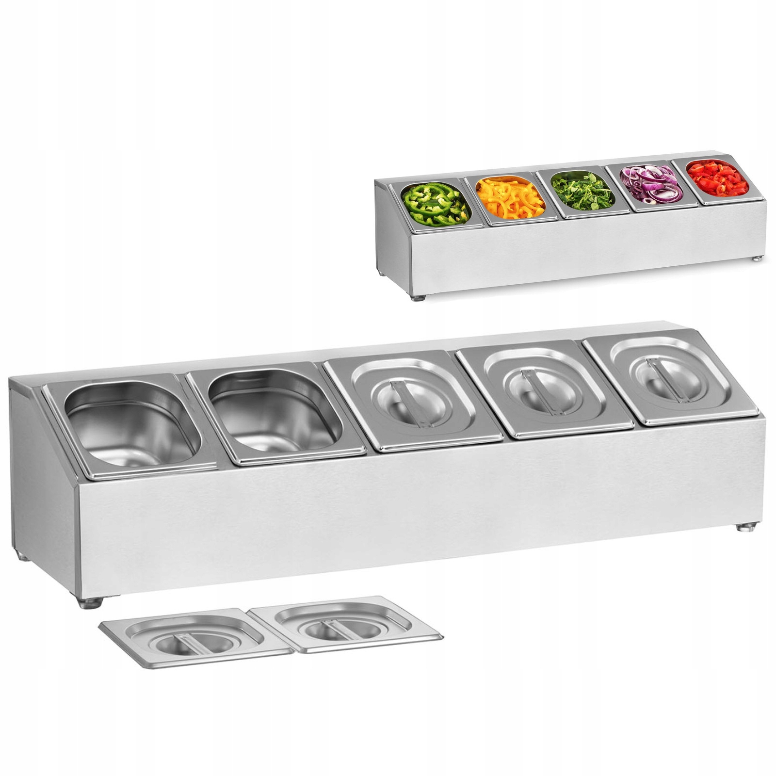 Stojan na gastronádoby 5 x GN1/6 5 x zásobníky