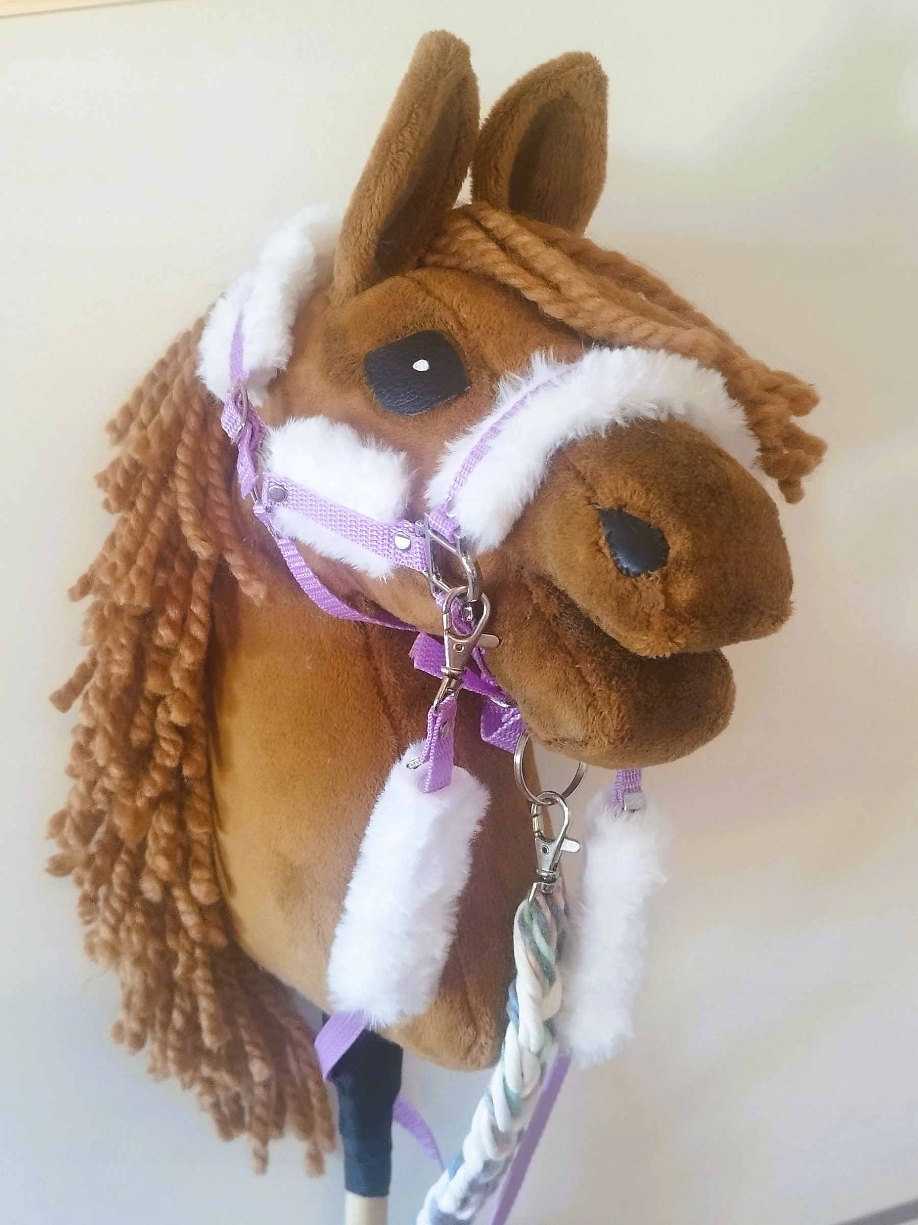 hobby horse A3 kantar dla hh z futerkiem FIOLET uwiąz wodze Rozmiar inny